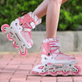 Tekcool 4 Wheels Adjustable Inline Skates Skating Shoes For Boys Kids Girls Skating Shoe Adjustable Roller Blades Age 6 To 15 Ye