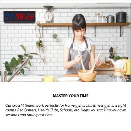 Gym Clock Timer For Home With Remote,Ktzon 1.5'' 1.8'' Metal Led Gym Timer Clock,Crossfit Timer Workout Stopwatch,Tabata Timer C