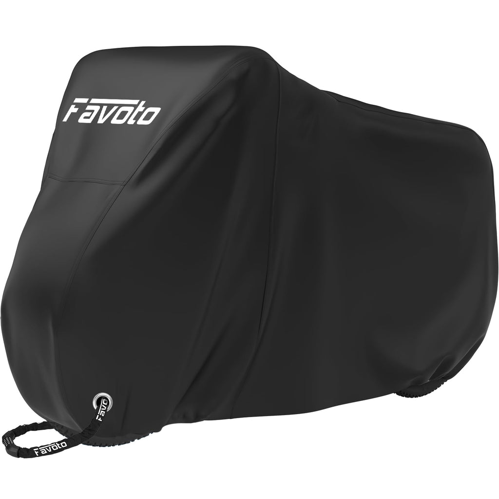Favoto Bike Cover Outdoor Waterproof - Bicycle Covers For 1 Or 2 Bikes Outside Storage Rain Dust Sun Proof With Lock Hole Windpr