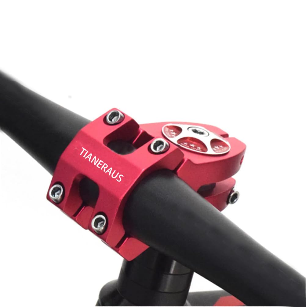 Tianeraus Bike Stem 45Mm Short Bicycle Stem Handlebar Riser Extender For Road Bike, Mountain Bike, Mtb, Bmx, Cycling (Red)