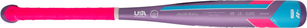 Axe Bat 2022 Origin (-11, 2-1/4'') Usabat Tee Ball Baseball Bat, 1-Piece Alloy, Purple/Pink/Blue, 26 In/15 Oz.