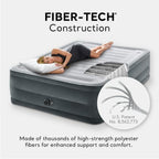 Intex 64417Ed Dura-Beam Deluxe Comfort-Plush High-Rise Air Mattress: Fiber-Tech - Queen Size - Built-In Electric Pump - 22In Bed
