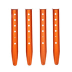 Bluecell 4Pcs Orange Color Aluminum Tent Stakes For Camping In Snow And Sand Tent Boating Hiking Backpacking Picnic Shelter Shad
