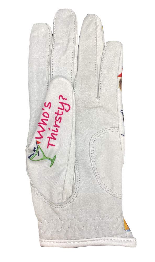Giggle Golf Women'S Golf Glove (X-Large, Worn On Right Hand, Drink Up Bitches!)