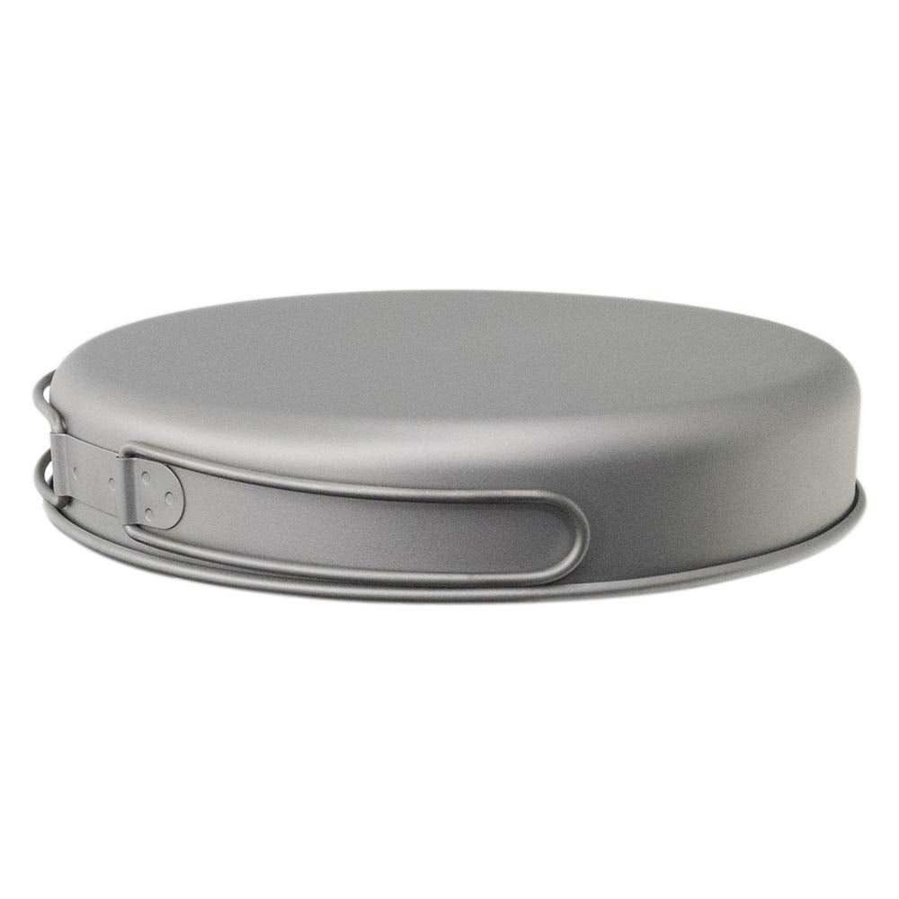 Lixada Ultralight Titanium Frypan Outdoor Camping Hiking Picnic Cooking Frying Pan 1000Ml With Folding Handle
