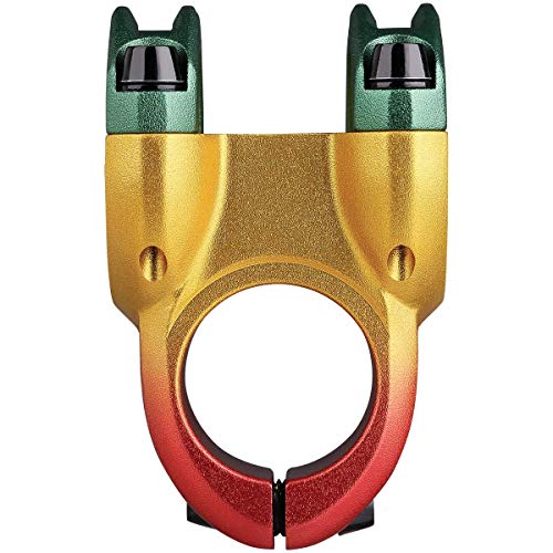 Spank Spoon 350 Stem,Rasta(Diameter 35Mm, Length: 35/43Mm, Rise: 0), Chamfered Bar Clamp, Ultra-Short Stack Height, Bicycle Stem