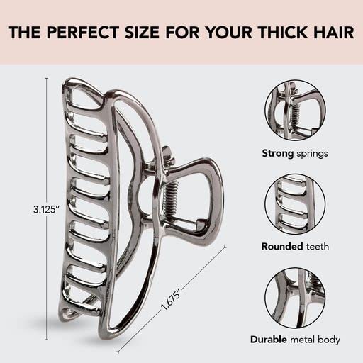 Kitsch Large Claw Clip - Big Open Shape Metal Hair Clips For Women  Stylish Large Hair Claw Clips  Jaw Clips Big Claw Clips For