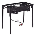 Happygrill Camping Stove Outdoor, High Pressure 2 Burner Propane Gas Camp Stove W/Detachable Legs, 150,000-Btu Output, 0-20 Psi