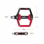Black Red 528 Shanmashi Mountain Bike Mtb Pedals Aluminium Bicycle Bmx Flat Pedal With Removable Non-Slip Studs 9/16