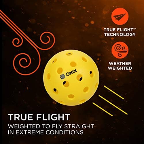 Onix Pure 2 Outdoor Pickleball Balls Specifically Designed And Optimized For Pickleball Yellow 6-Pack