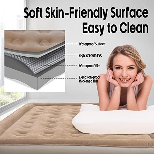 Nxone Air Mattress,Inflatable Single Airbed Luxury Double High Self Inflation Deflation Twin Air Mattress With Electric Built-In