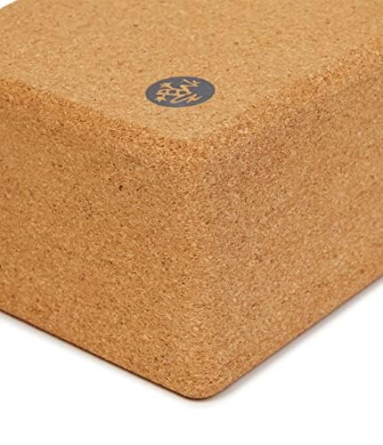 Manduka Cork Lean Yoga Block - Resilient Sustainable Material, Portable, Comfortable, Easy to Grip Fitness, Yoga Exercise & Pila