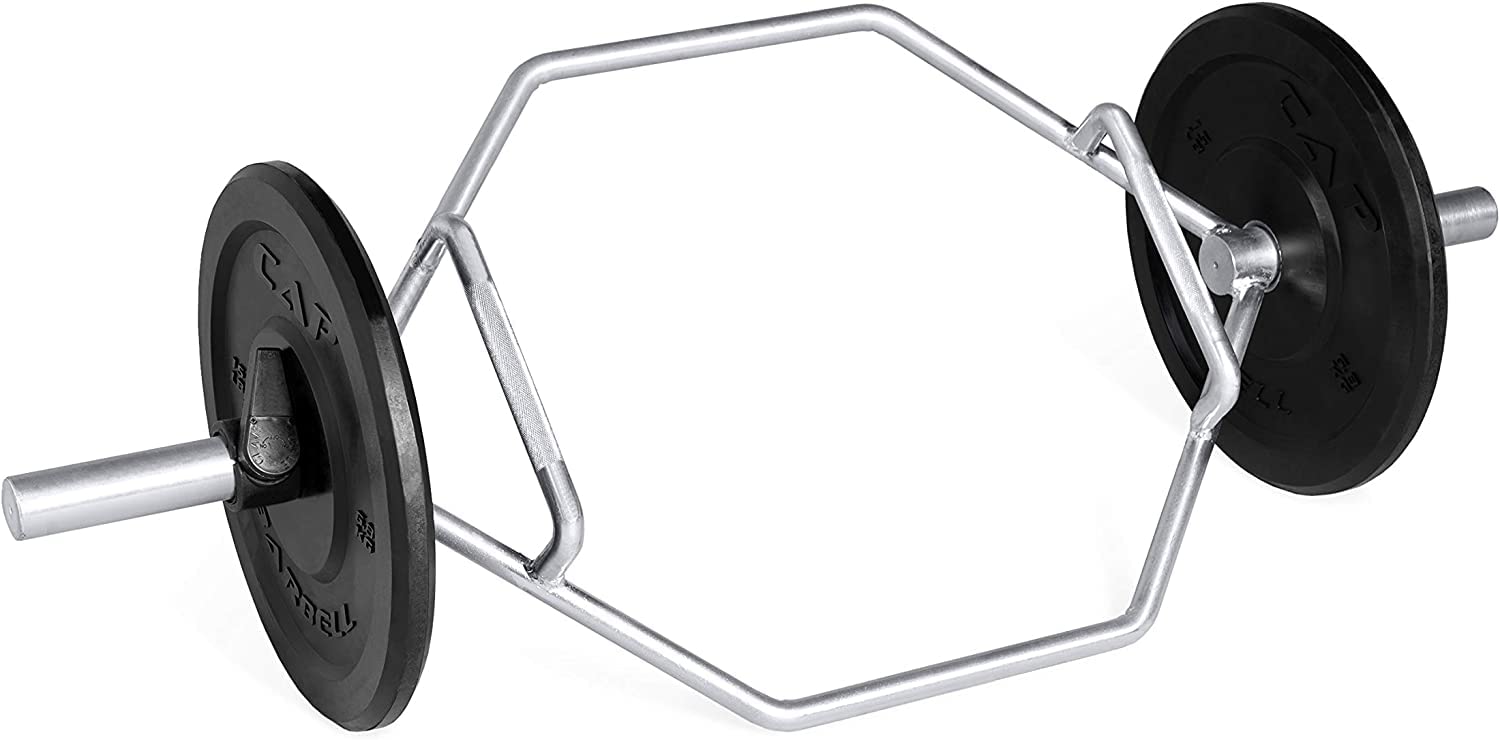 CAP Barbell Olympic Trap Bar for Deadlifts, Squats, and Shrugs - 2-Inch Olympic Hex Bar for Weightlifting and Home Gym Training