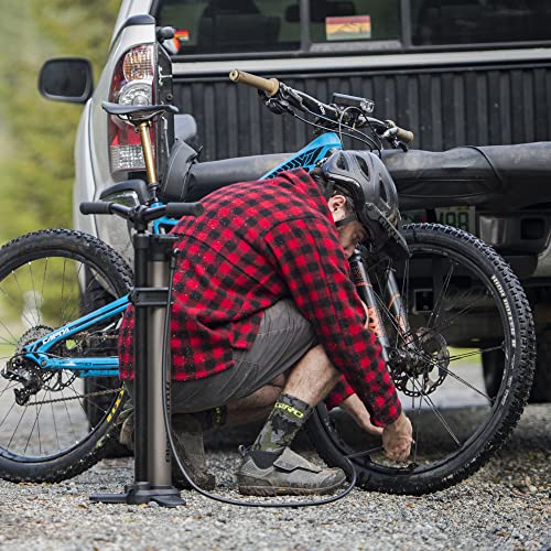 Blackburn Chamber Bike Floor Pump (Tubeless, Grey/Silver)