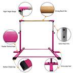 Glant Gymnastic Kip Bar,Horizontal Bar For Kids Girls Junior,3' To 5' Adjustable Height,Home Gym Equipment,Ideal For Indoor And