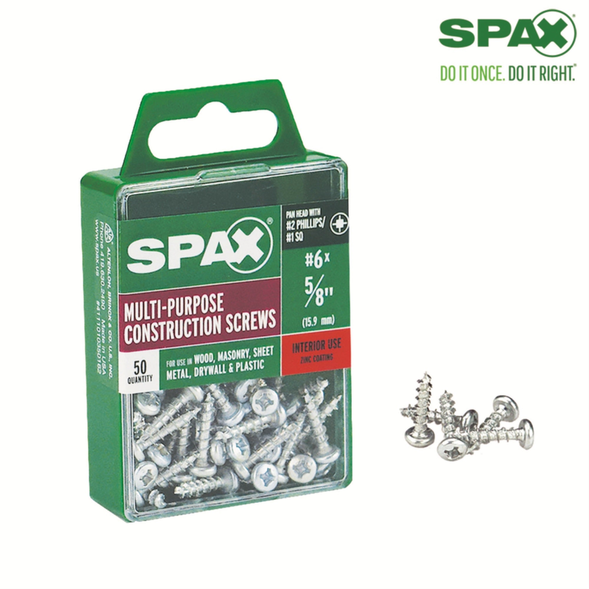 Scrw Spax Ph 6X5/8''''Bx50 (Pack Of 1)