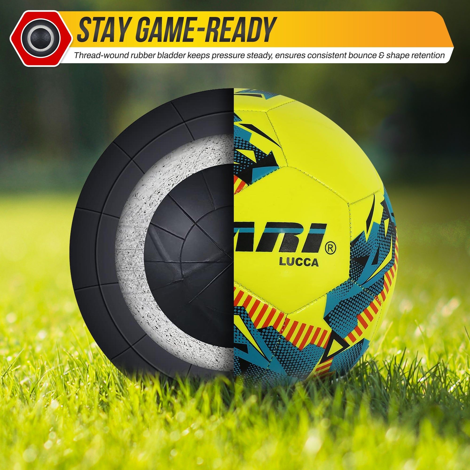 Vizari Lucca Yellow Soccer Ball