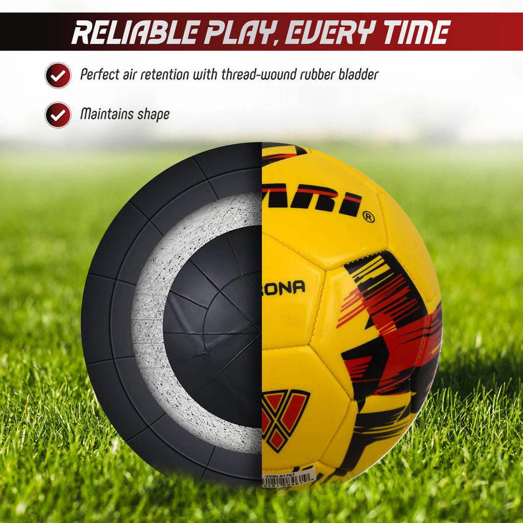 Vizari Verona Soccer Ball – Yellow/Black/Red