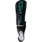 Malaga Soccer Shin Guard with Adjustable Straps-Black/Teal - Vizari Sports