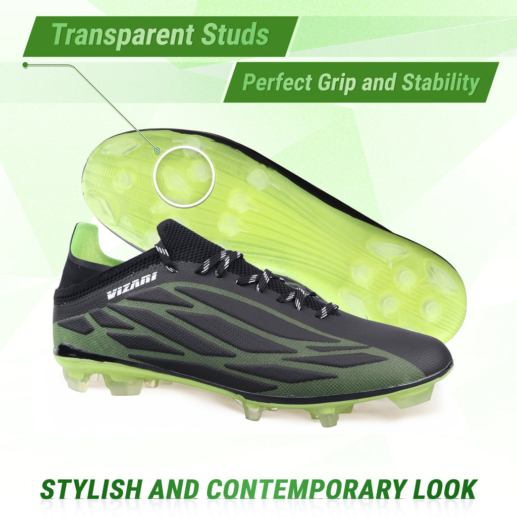 Vizari Provo Adult Firm Ground Soccer Cleats – Black/Lime