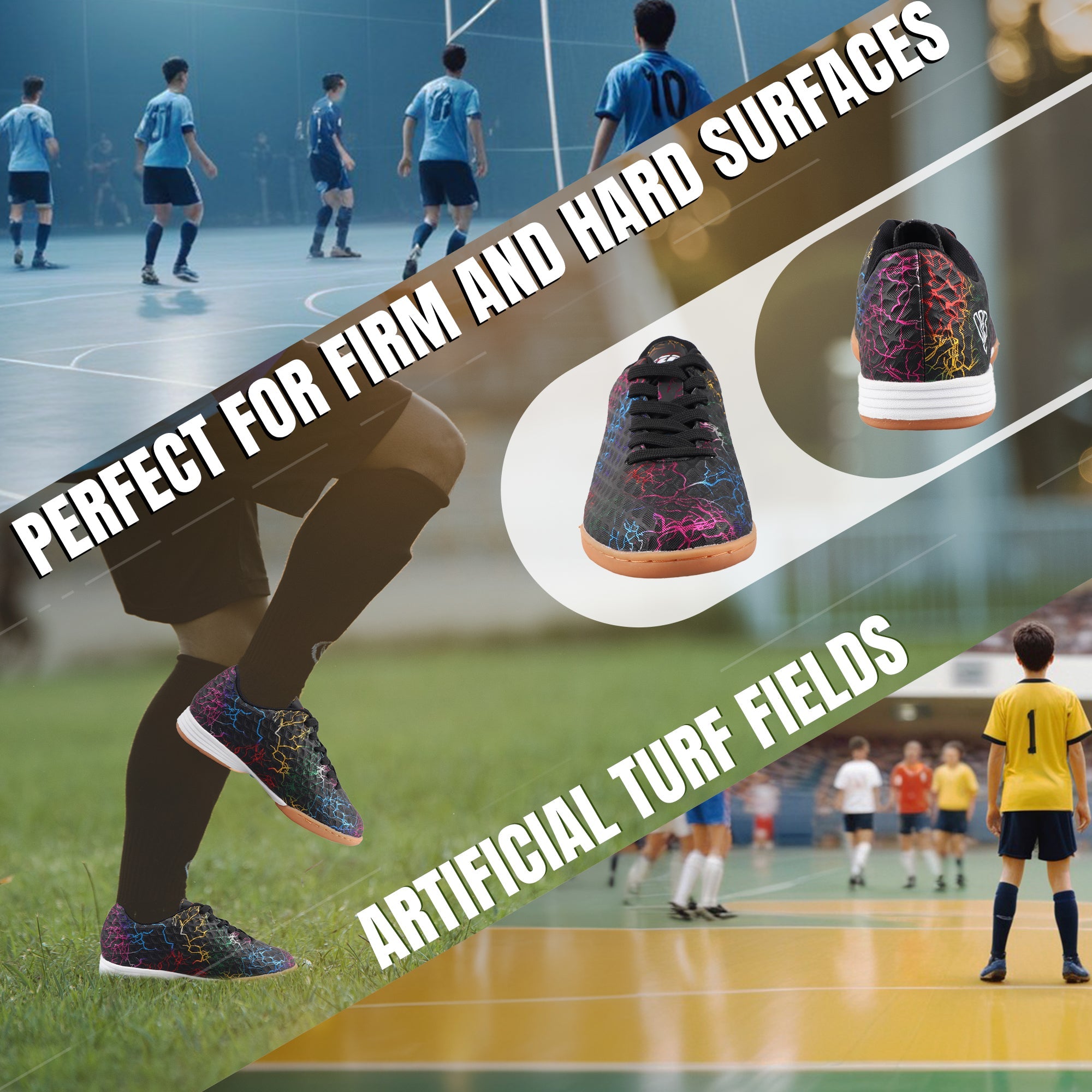 Zodiac Junior Indoor Soccer Shoes-Black - Vizari Sports