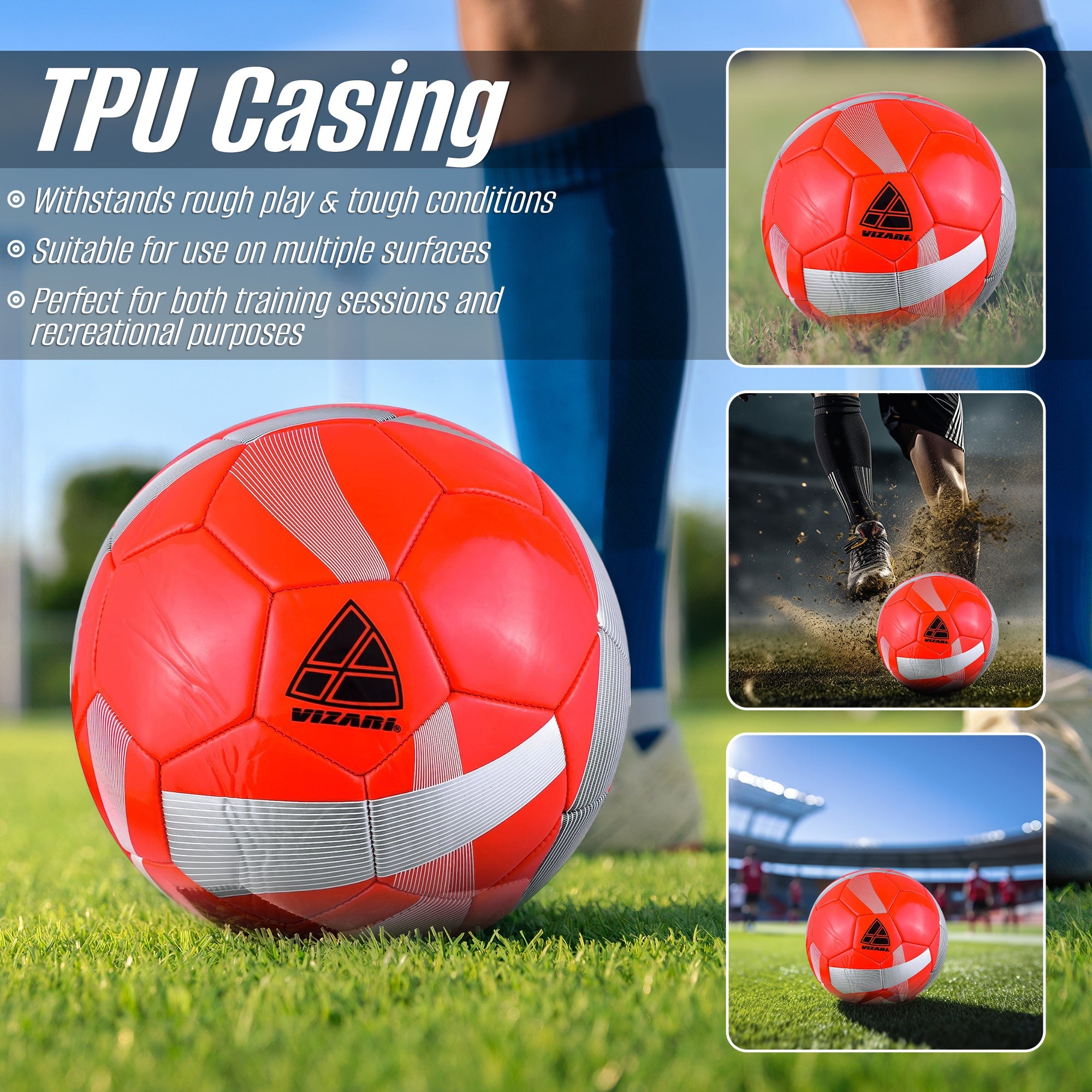 Vizari Hydra Soccer Ball Red