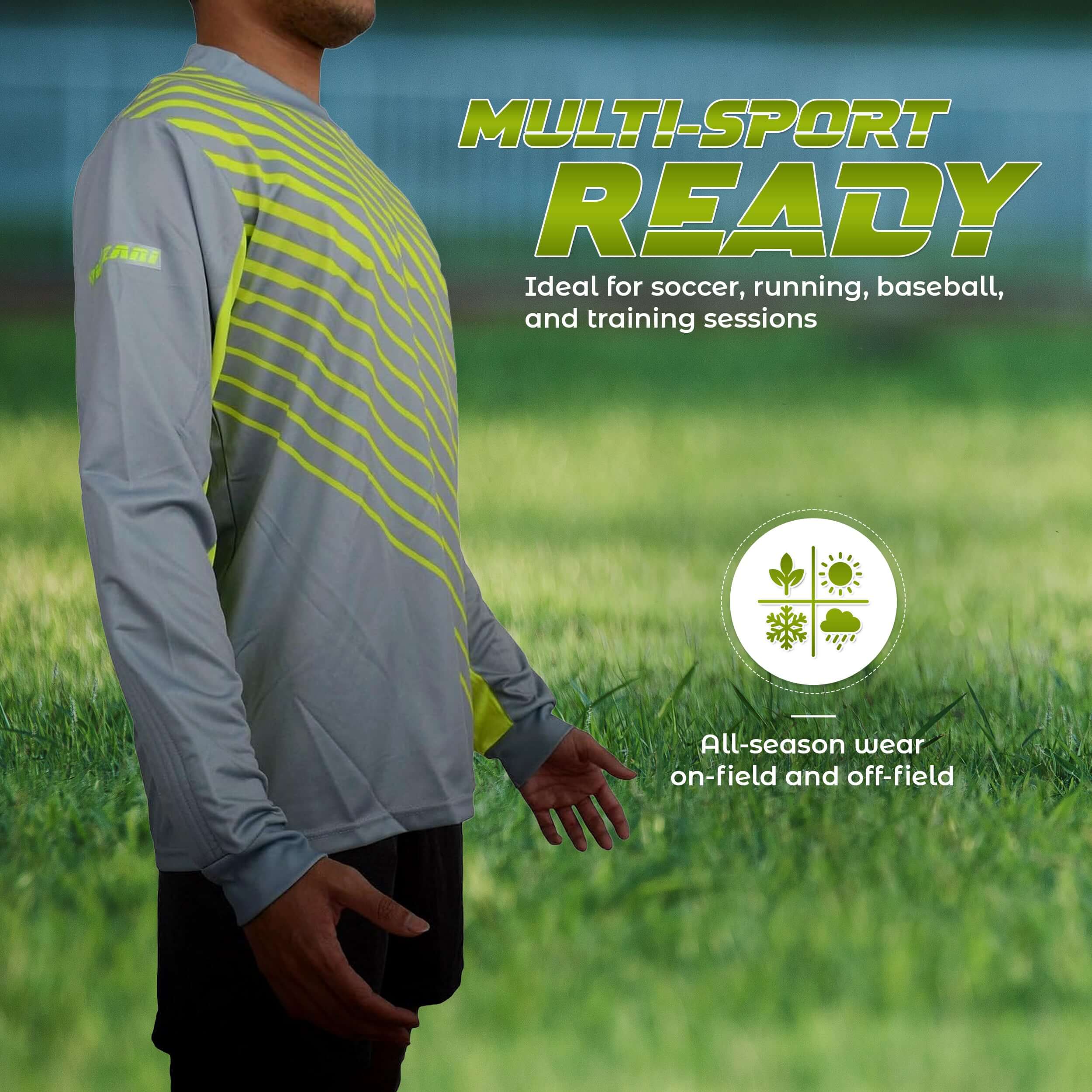 Vizari Arroyo Padded Long Sleeve Goalkeeper Jersey Grey/Yellow