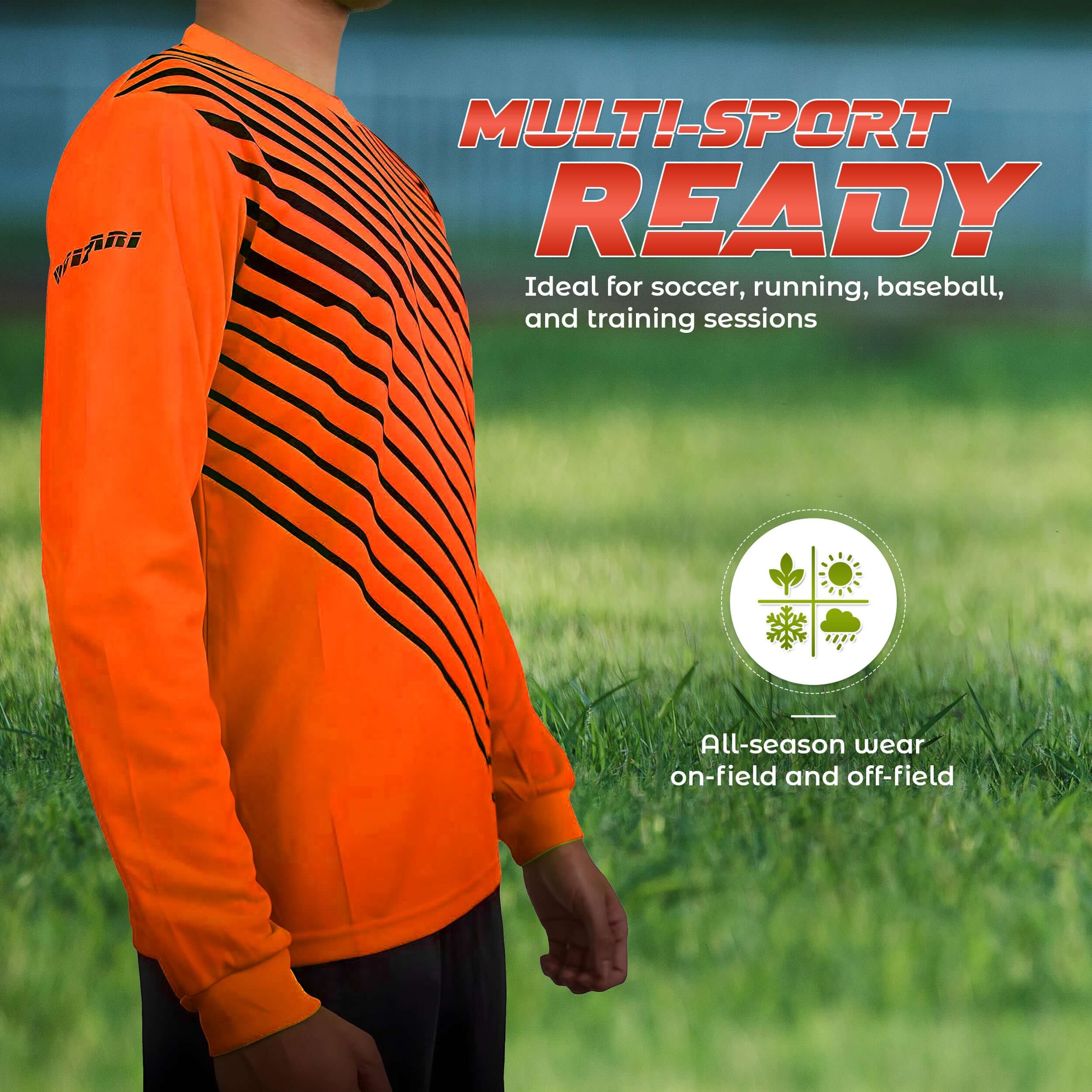 Vizari Arroyo Long Sleeve Goalkeeping Jersey – Orange/Navy