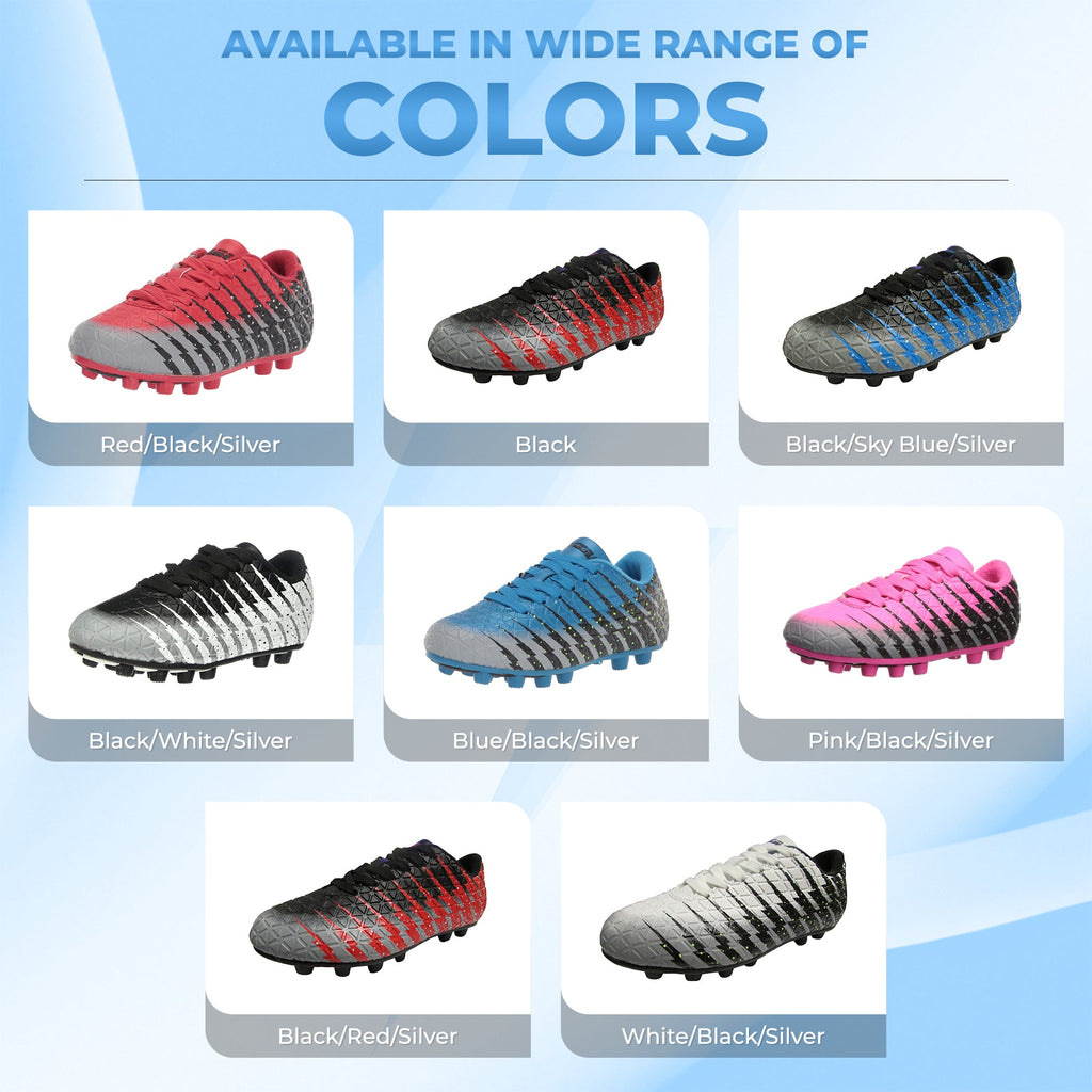 Bolt Firm Ground Soccer Shoes -Black/Sky/Silver - Vizari Sports