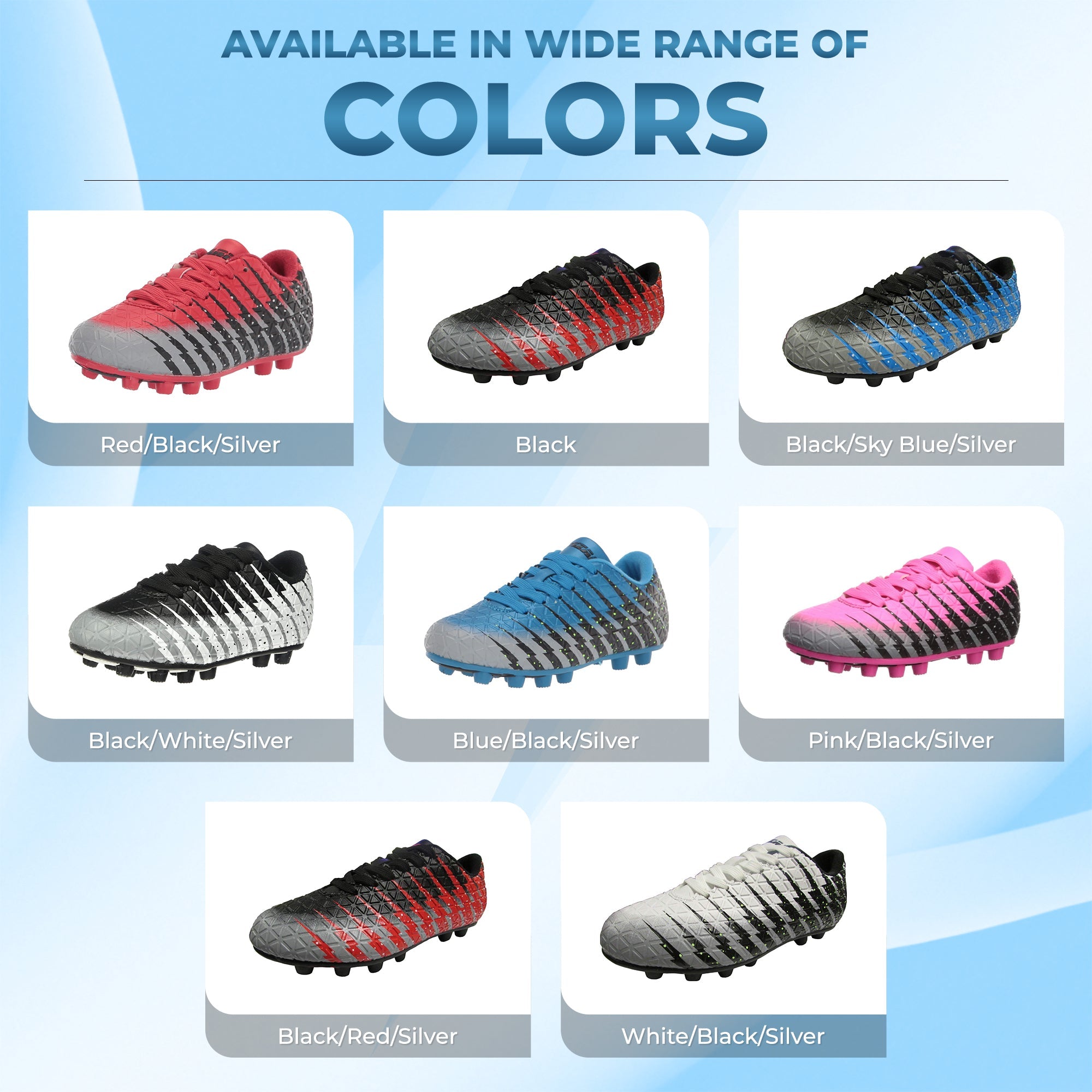 Bolt Firm Ground Soccer Shoes -Blue/Black/Silver - Vizari Sports