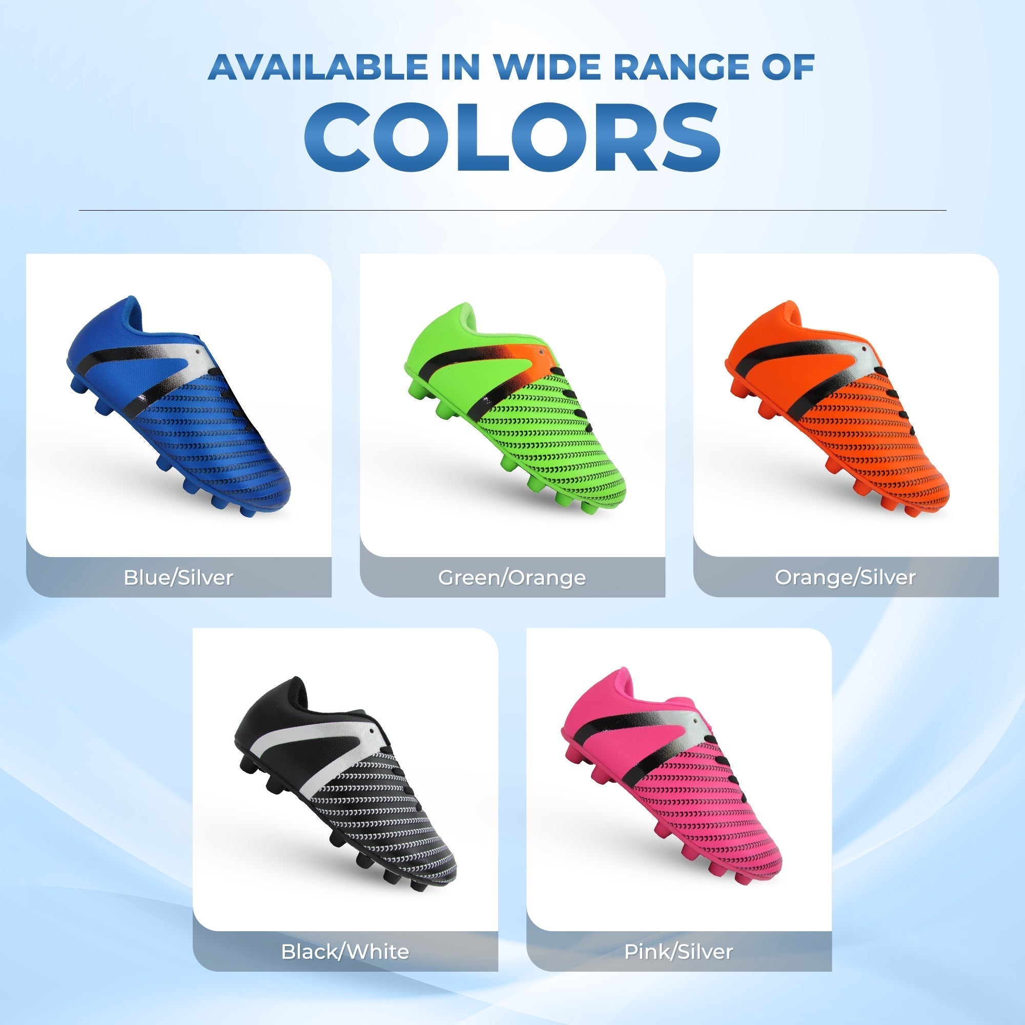 Vizari Impact Youth Firm Ground Soccer Shoes – Blue/Silver