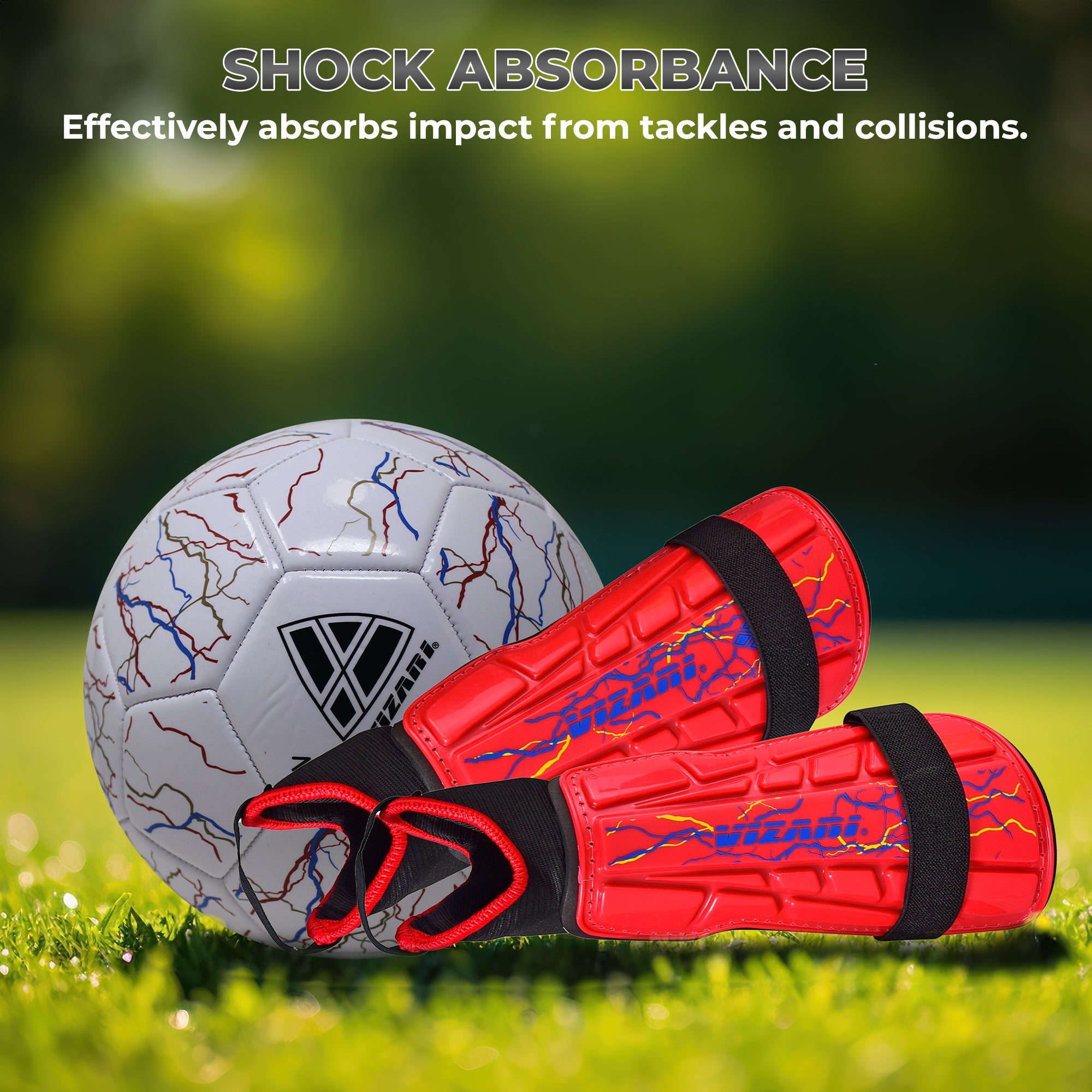 Zodiac Soccer Shin Guard with Detachable Ankle Protection-Red - Vizari Sports