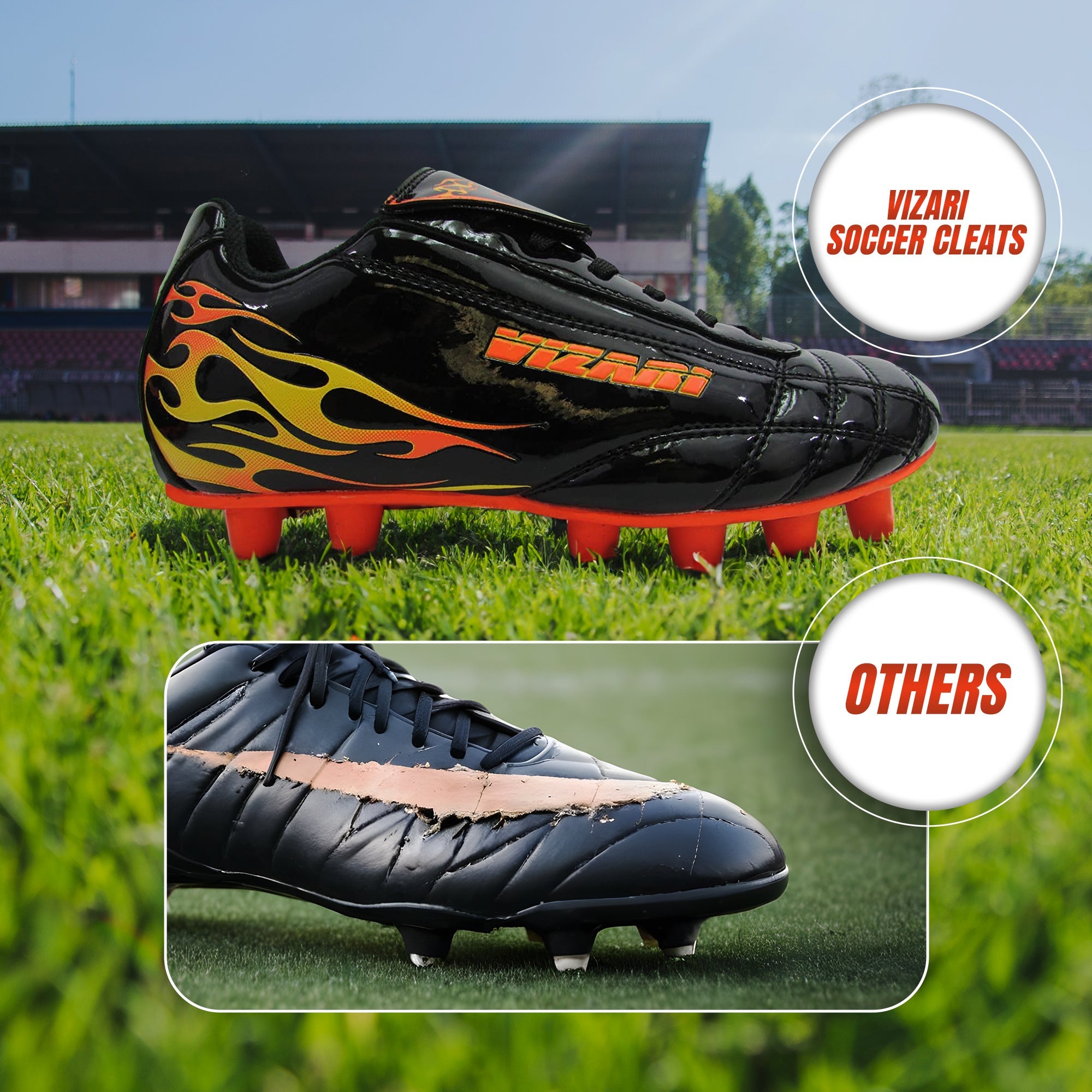 Vizari Blaze Youth Firm Ground Soccer Shoes Black/Orange