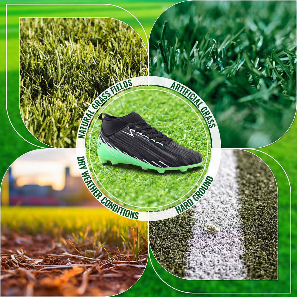 Vizari Tesoro Firm Ground Mid-Cut Soccer Shoes – Black/Green