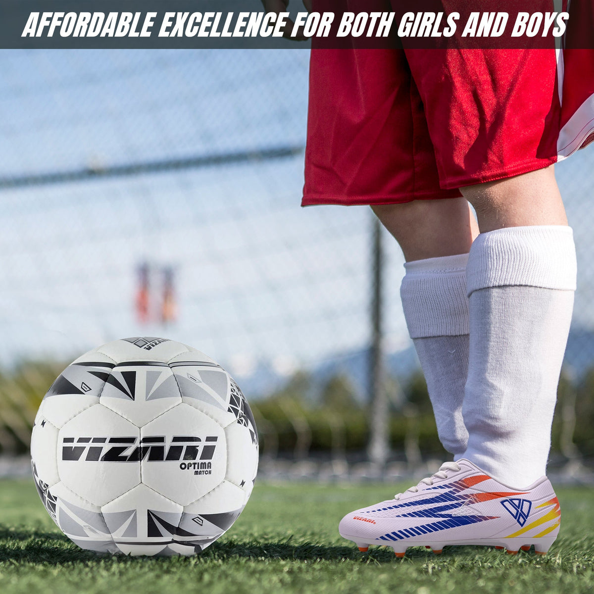Vizari Bodega Junior Firm Ground Soccer Cleats - White