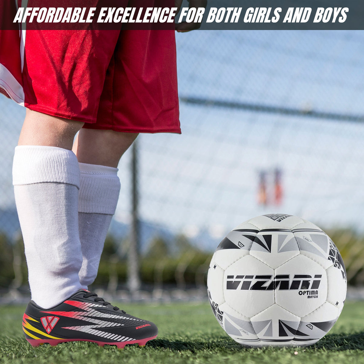Vizari Bodega Junior Firm Ground Soccer Cleats – Black