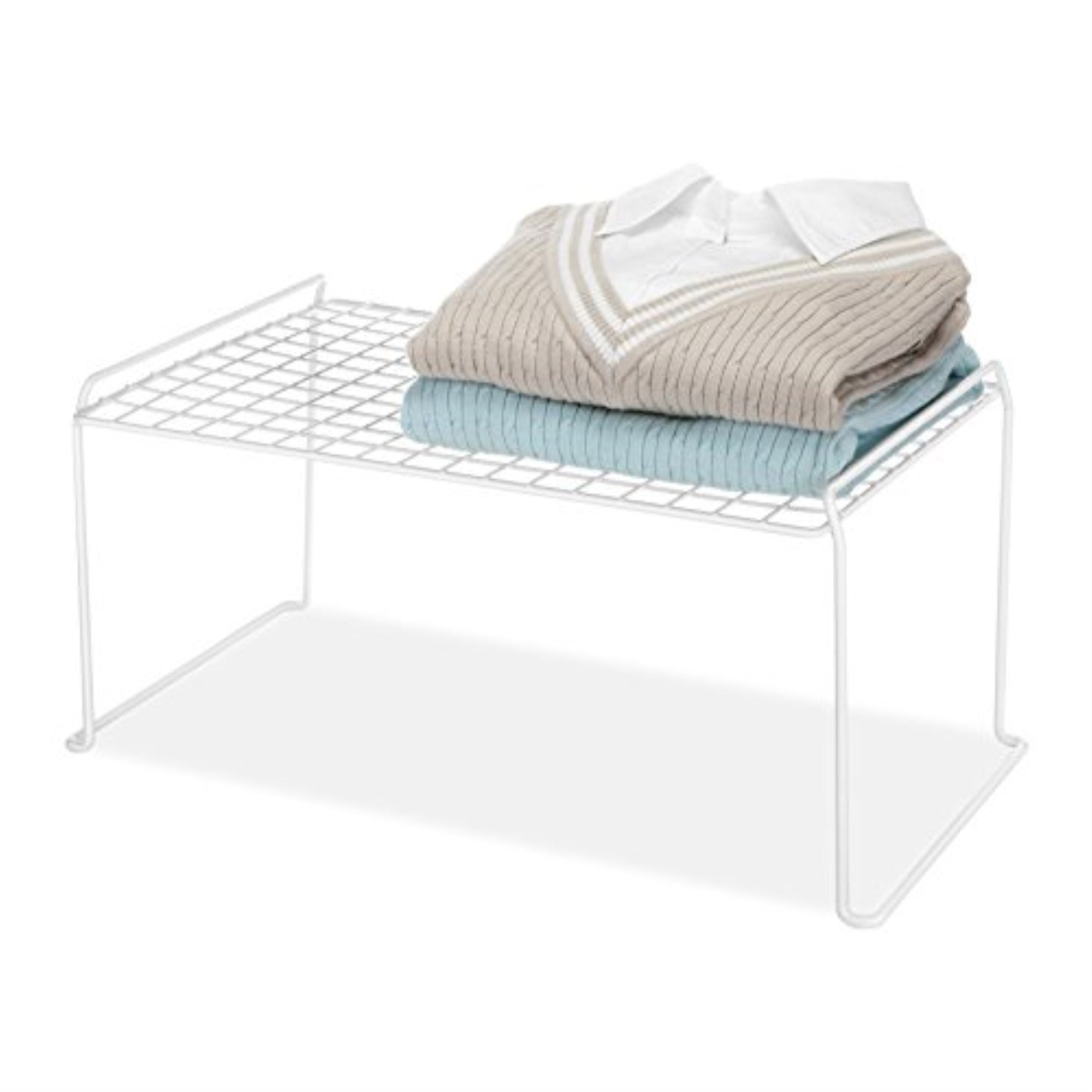 6030788 Stackable Shelf Wht 9''''H Whitmor 9 In. H X 20 In. W X 12 In. L White Stackable Shelf (Pack Of 1)