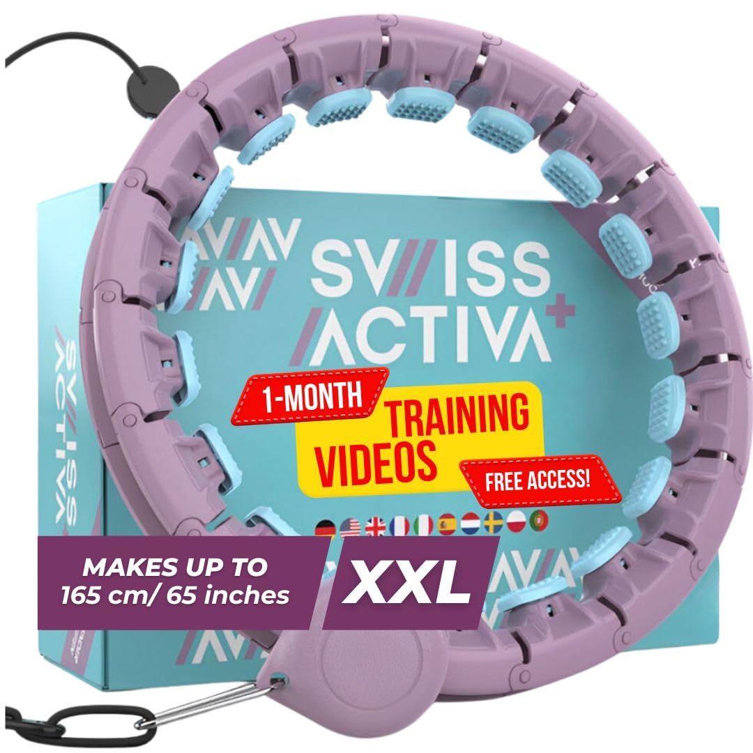 Swiss Activa+ S2 65 In Mproved Xl Size, Has 34 Comfort Links,Waist Size Up To 69-126 Cm |Infinity Hoop, Smart Weighted Hula Hoop