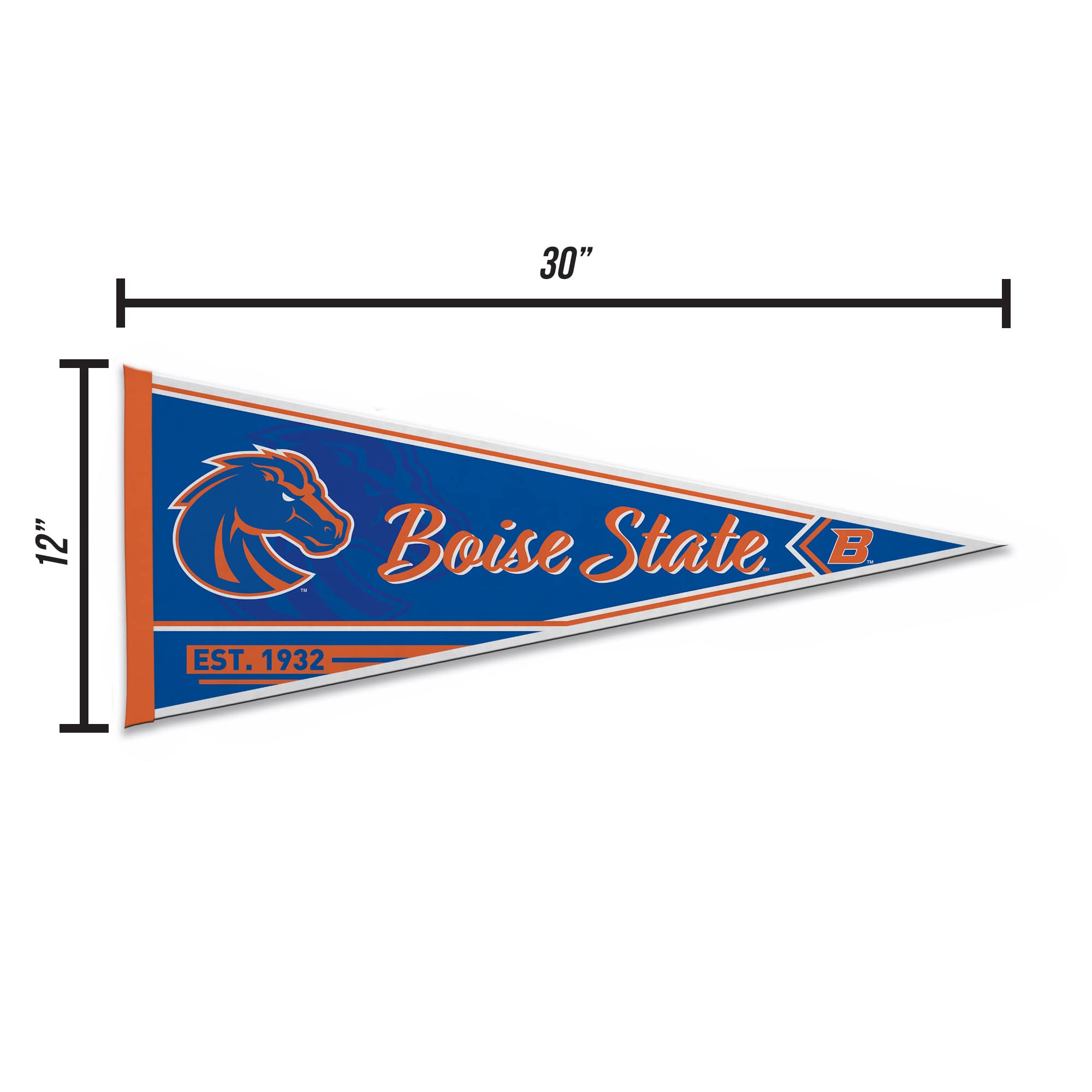 Rico Industries Ncaa Boise State Broncos Classic 12'' X 30'' Felt Wall D  Cor Pennant - Great For Home/Bed Room/Man Cave D  Cor