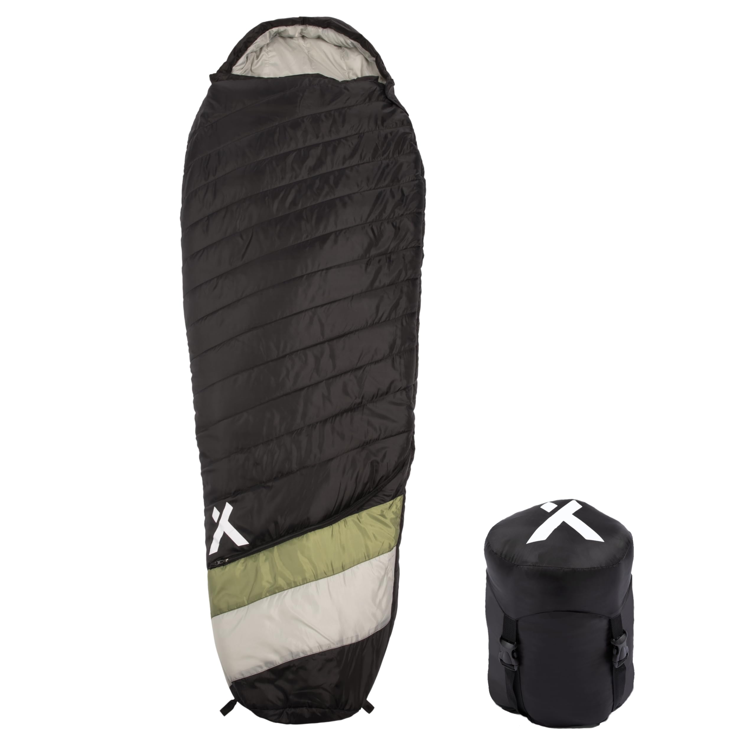 Bear Grylls 15 Degree Sleeping Bag For Adults 3-4 Season, For Cold Weather, Backpacking, Camping, Survival, Hiking, With Compres