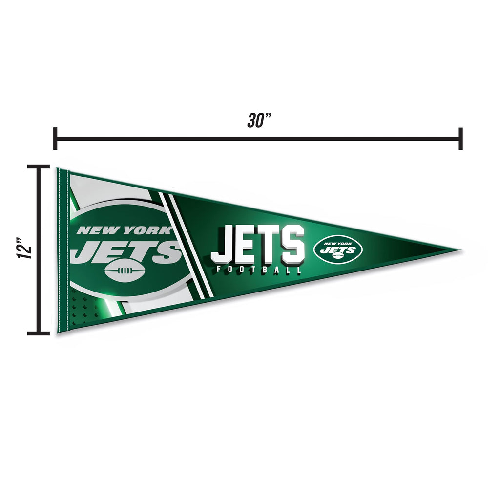 Rico Industries Nfl Football New York Jets Primary 12'' X 30'' Felt Wall D  Cor Pennant - Great For Home/Bed Room/Man Cave D  Co