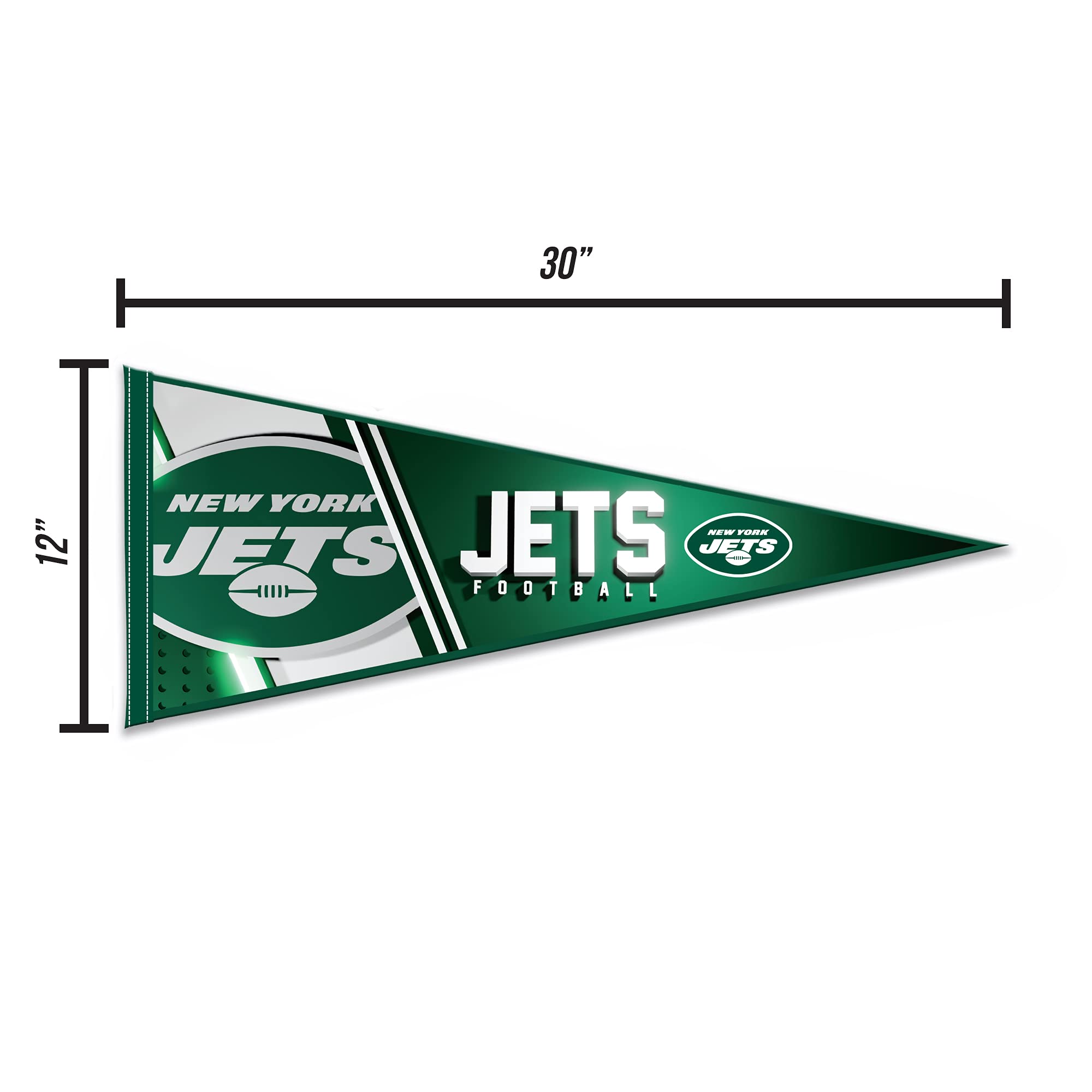 Rico Industries Nfl Football New York Jets Primary 12'' X 30'' Felt Wall D  Cor Pennant - Great For Home/Bed Room/Man Cave D  Co