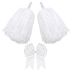 Hotop 3 Pcs 10 In Cheerleading Pom Poms And Large Cheerleader Hair Bow For Girl Cheer Pompoms Cheerleading Accessories For Sport