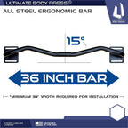 Ultimate Body Press Wall Mount Doorway Strength Training Pull Up Bar With Angled Ergonomic Bar To Reduce Strain For Doorways 24