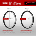 Fincci Pair 700X28C Tire 28-622 Foldable 60Tpi With 1Mm Antipuncture Protection For Cycling Race Road Racing Touring Bicycle Bik