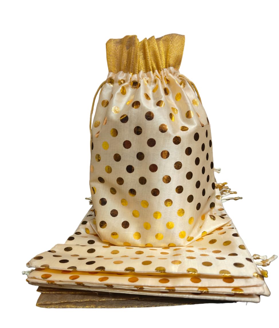 3A FEATURETAIL 12 Inch x 8 Inch Drawstring Bags Pouches Potli for Gift Wedding Return Gift Jewelry Packaging Bridal Party Favors