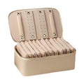 MERISHOPP Jewelry Travel Case Necklace Rings Earrings Bags for Birthday Mom Girlfriend Beige