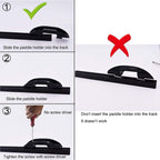 Yyst Track Mount Kayak Paddle Clip Track Mount Paddle Holder Fishing Net Clip W Track Mount U Style - No Track, No Paddle (2)