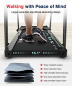 Redliro Walking Treadmill With Long Handrail For Balance, Recovery Fitness Exercise Machine Foldable For Home Use With Holder Fo