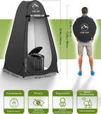Camping Toilet With Pop-Up Privacy Tent And Liquid Waste Gel, Portable Toilet With Large Tent And Camping Lantern, Ergonomic Pot